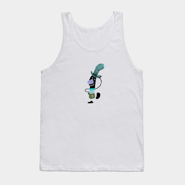 Mister Blue hat Tank Top by GarrinchaToonz